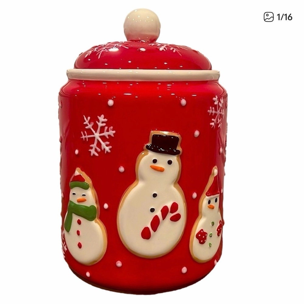 Vintage Hallmark Red Snowman Cookie Jar